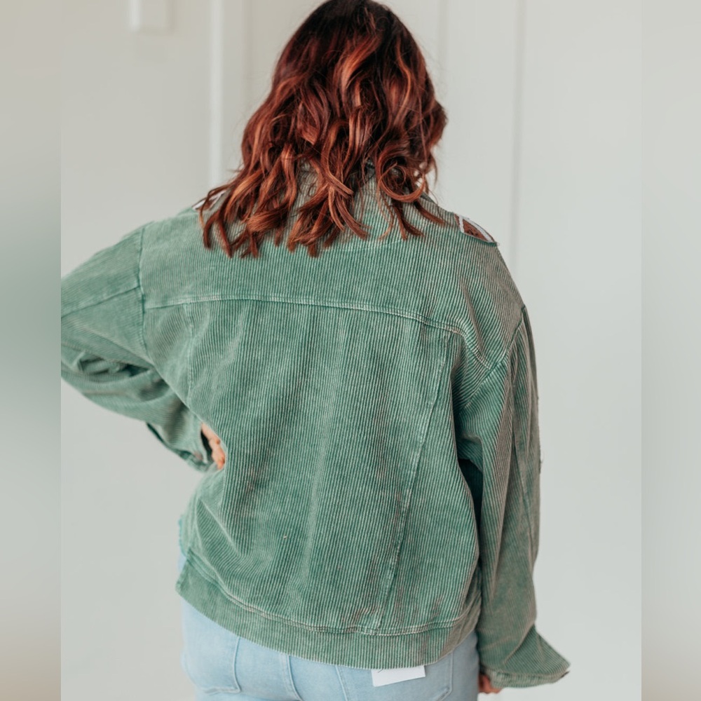 Sequined corduroy football jacket Size Large 100% Cotton - Picture 3 of 9